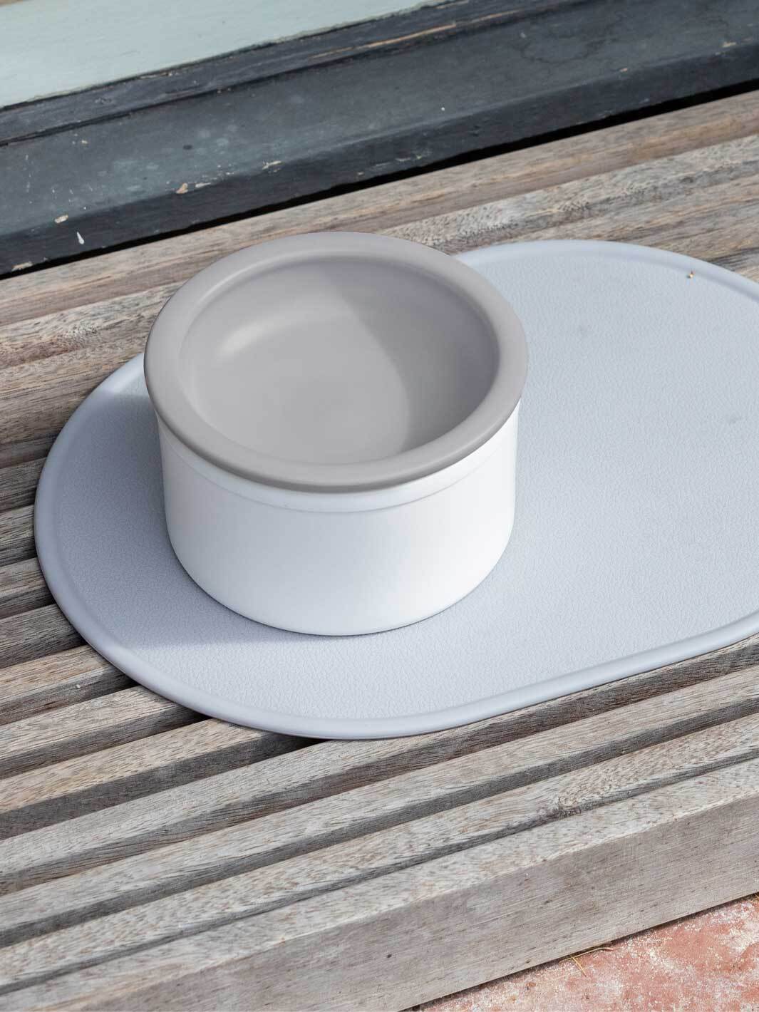 Dog Bowl Set - White & Grey