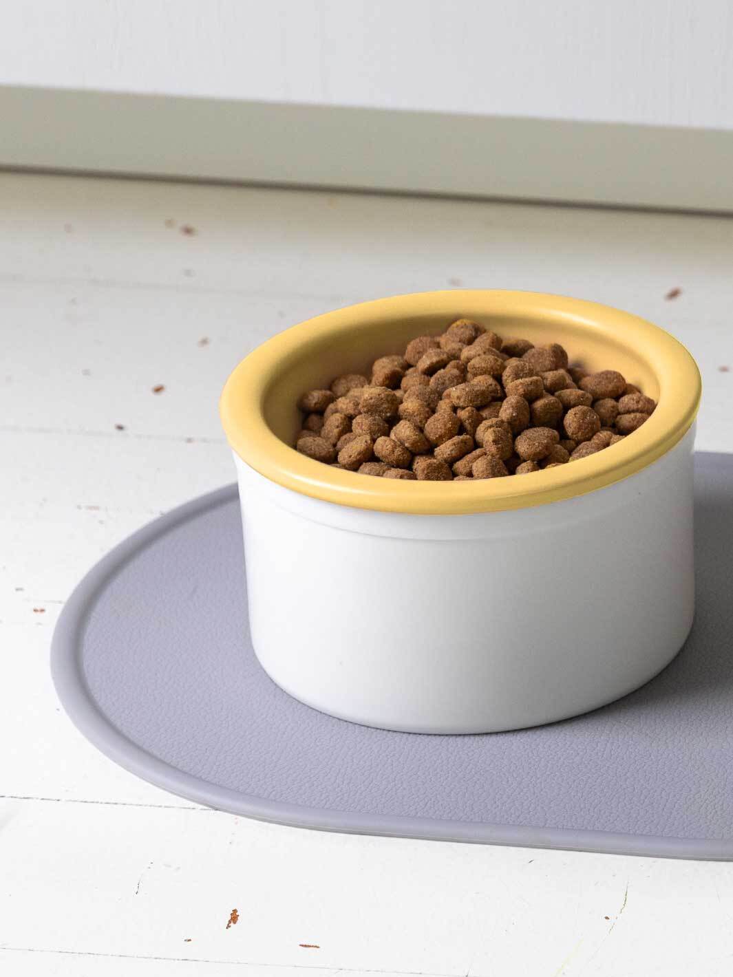 Dog Bowl Set - White & Yellow
