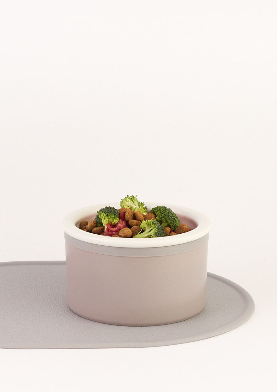 Dog Bowl Set - Grey & White