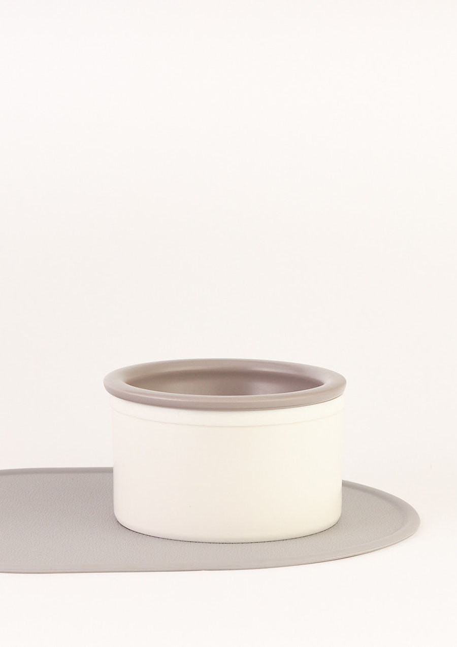 Dog Bowl Set - White &amp; Grey