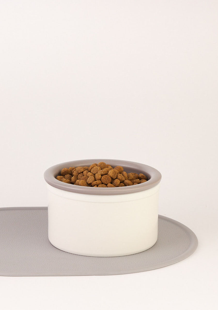 Dog Bowl Set - White &amp; Grey