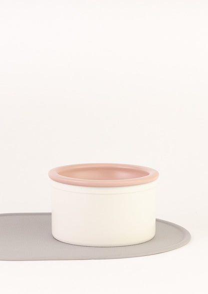 Dog Bowl Set - White & Pink