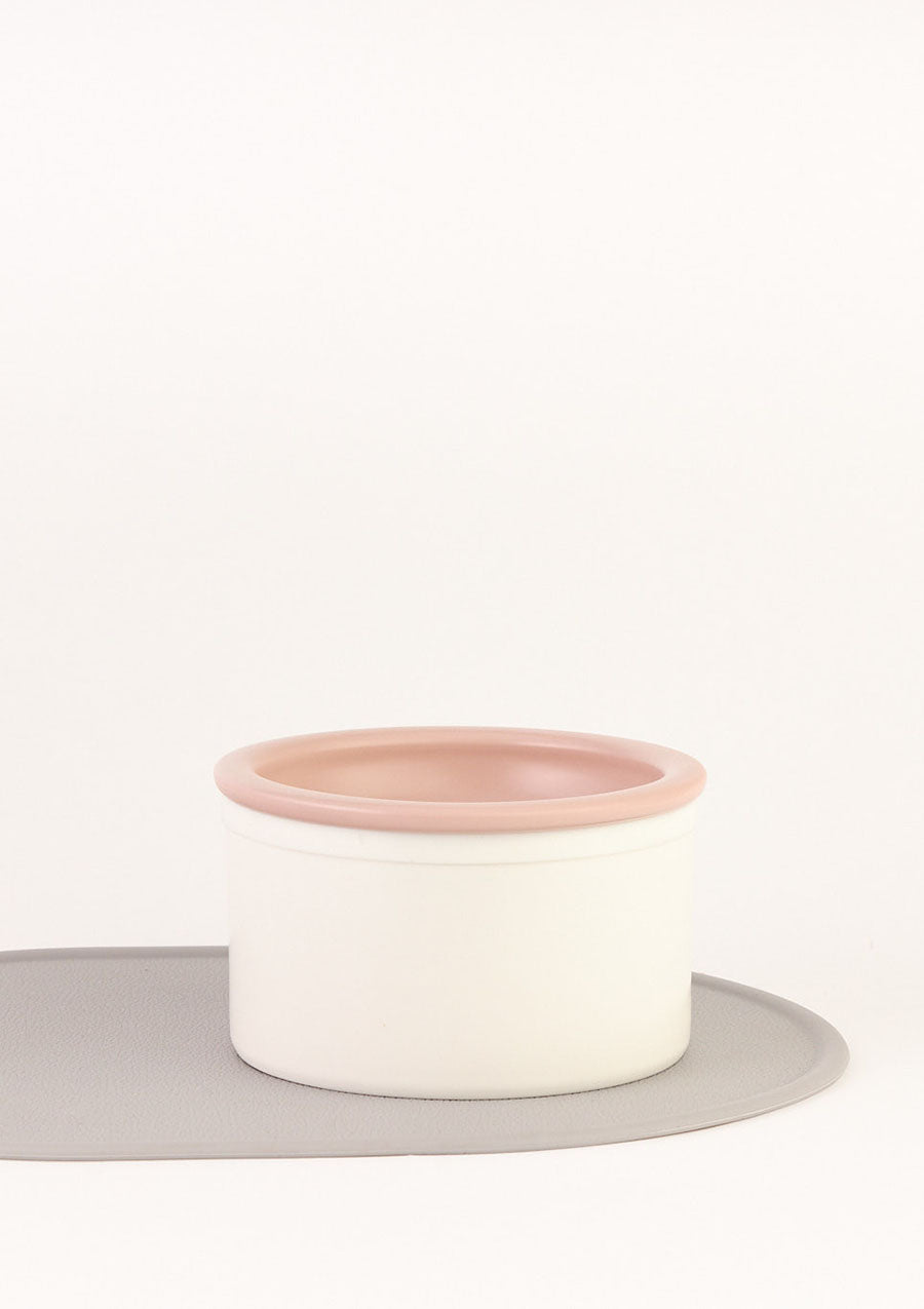 Dog Bowl Set - White &amp; Pink