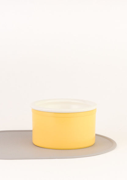 Dog Bowl Set - Yellow & White